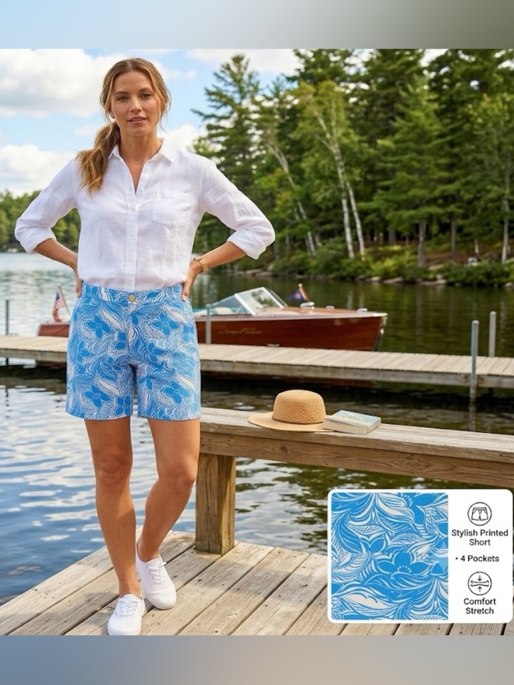 NWT Stella Parker Size 6 Floral Print Women's Shorts - Lightweight